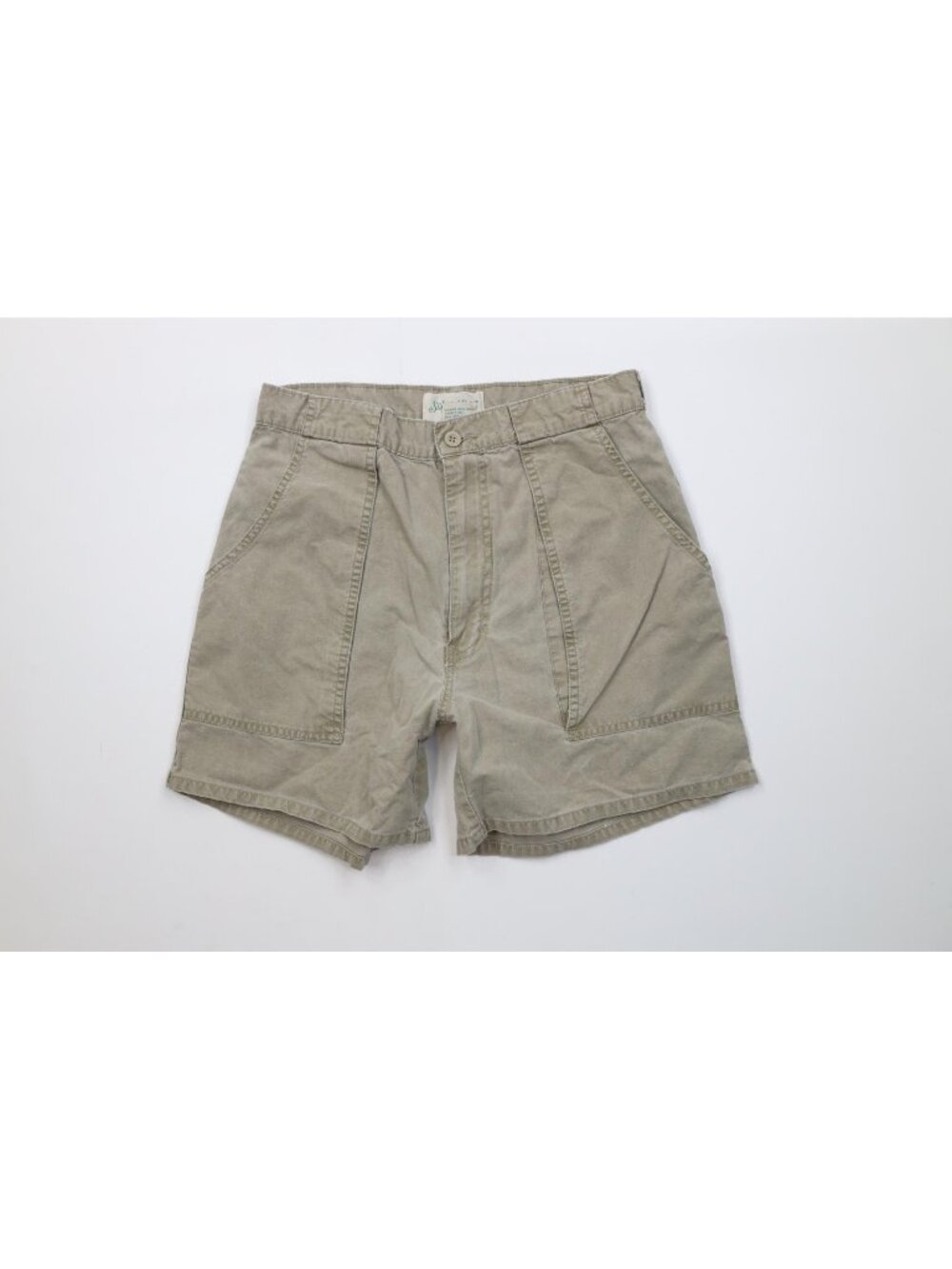 Vintage 90s Streetwear Mens 30 Faded Stonewash Above Knee Shorts Green Cotton